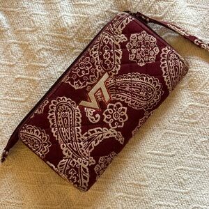Vera Bradley Cotton Collegiate Virginia Tech Wristlet